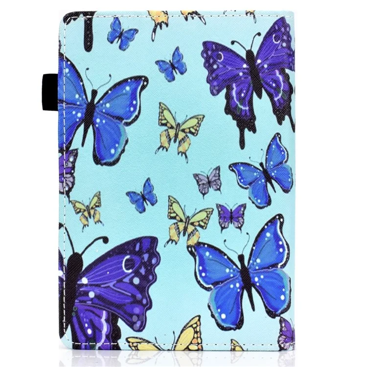 For Amazon Kindle 11th Gen (2022) PU Leather Book Style Flip Tablet Case Pattern Printing Card Holder Shockproof Cover with Elastic Band - Butterflies