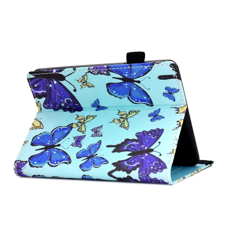 For Amazon Kindle 11th Gen (2022) PU Leather Book Style Flip Tablet Case Pattern Printing Card Holder Shockproof Cover with Elastic Band - Butterflies