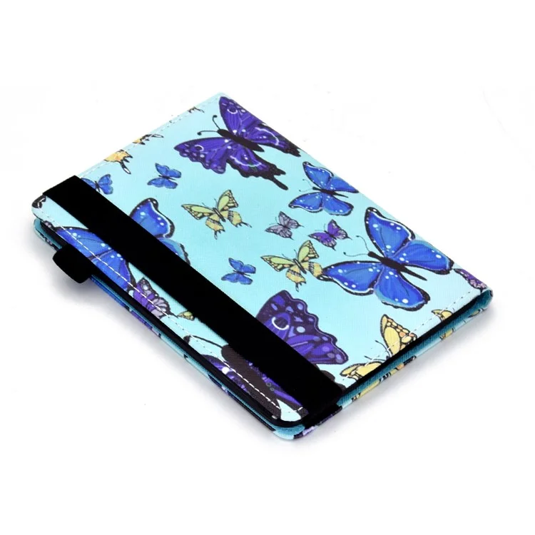 For Amazon Kindle 11th Gen (2022) PU Leather Book Style Flip Tablet Case Pattern Printing Card Holder Shockproof Cover with Elastic Band - Butterflies