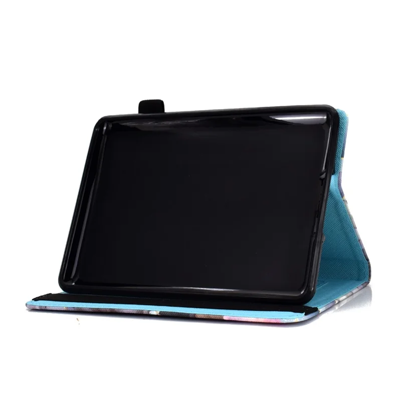 For Amazon Kindle Youth Edition 2022 PU Leather Book Style Flip Tablet Case Pattern Printing Card Holder Shockproof Cover with Elastic Band - Blue Rose