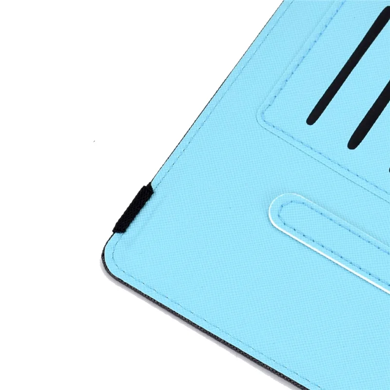 For Amazon Kindle Youth Edition 2022 PU Leather Book Style Flip Tablet Case Pattern Printing Card Holder Shockproof Cover with Elastic Band - Blue Rose
