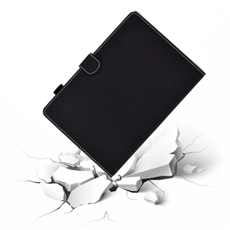 Per Amazon Kindle Youth Edition 2022 Custodia Tablet in Pelle PU con Cucitura Linea, Slot per Schede, Supporto Pieghevole, Coperchio a Portafoglio con Supporto per Matita - Nero