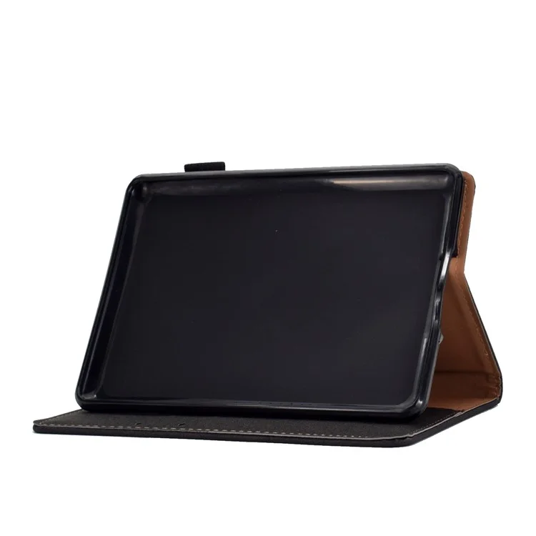 Per Amazon Kindle Youth Edition 2022 Custodia Tablet in Pelle PU con Cucitura Linea, Slot per Schede, Supporto Pieghevole, Coperchio a Portafoglio con Supporto per Matita - Nero