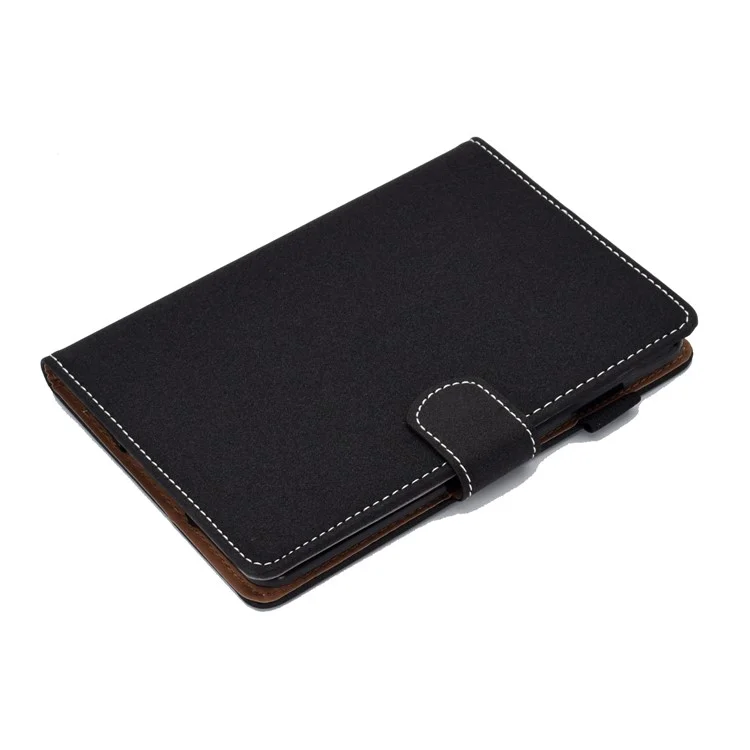 Per Amazon Kindle Youth Edition 2022 Custodia Tablet in Pelle PU con Cucitura Linea, Slot per Schede, Supporto Pieghevole, Coperchio a Portafoglio con Supporto per Matita - Nero