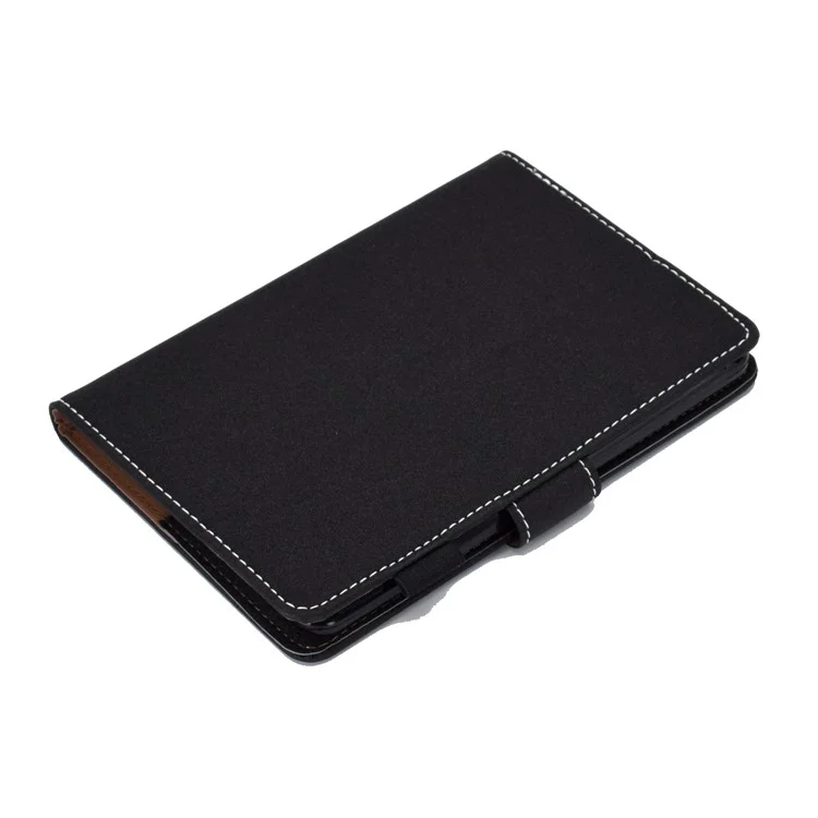 Per Amazon Kindle Youth Edition 2022 Custodia Tablet in Pelle PU con Cucitura Linea, Slot per Schede, Supporto Pieghevole, Coperchio a Portafoglio con Supporto per Matita - Nero