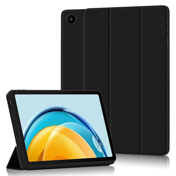 Para Huawei Matepad SE 10,4 Polegadas 2022 Tri-fold Stand Protetive Folio Tablet Caso PU Couro à Prova de Choques Tampa de Tablet - Preto