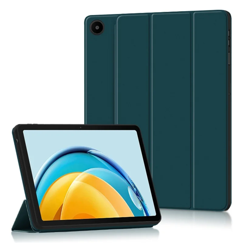 For Huawei MatePad SE 10.4-inch Tri-fold Stand Protective Folio Tablet Case PU Leather Shockproof Tablet Cover - Green