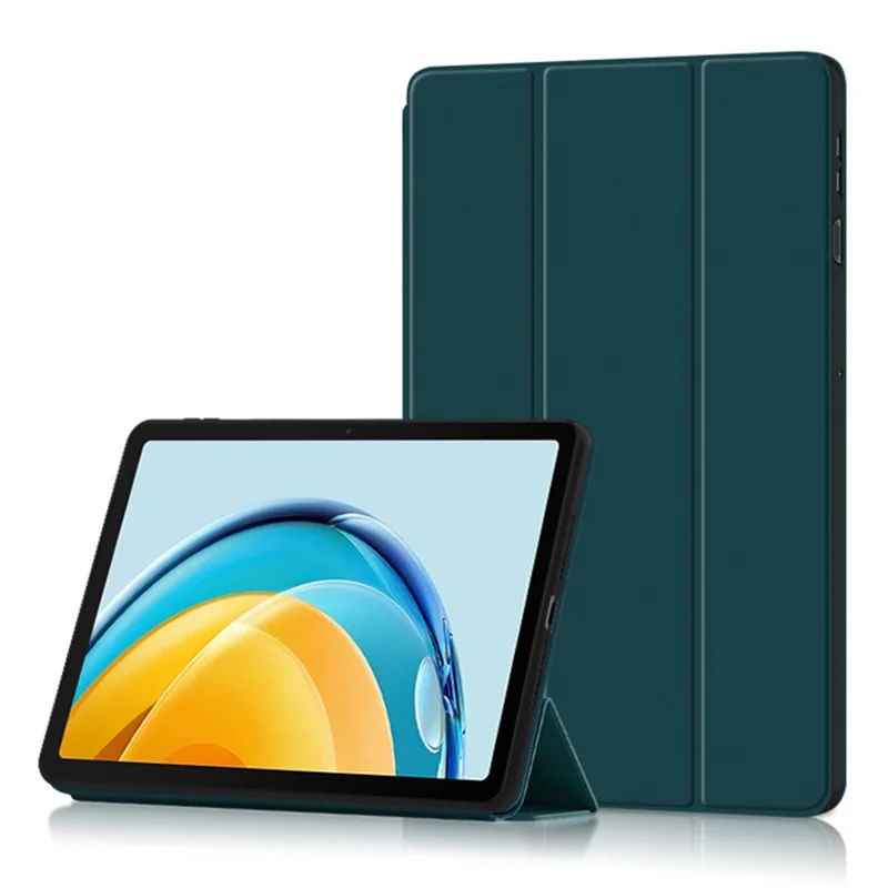 For Huawei MatePad SE 10.4-inch Tri-fold Stand Protective Folio Tablet Case PU Leather Shockproof Tablet Cover - Green