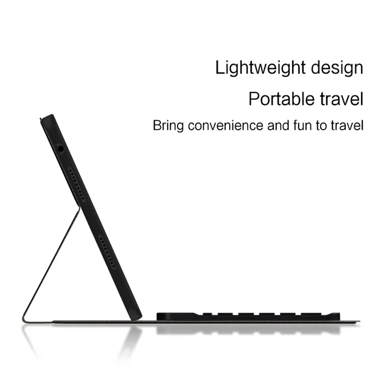 Für Huawei MatePad SE 10,4-Zoll-Lederstativ-Tablet-Hülle mit abnehmbarer magnetischer kabellose Tastatur (ohne Touchpad) - Schwarz