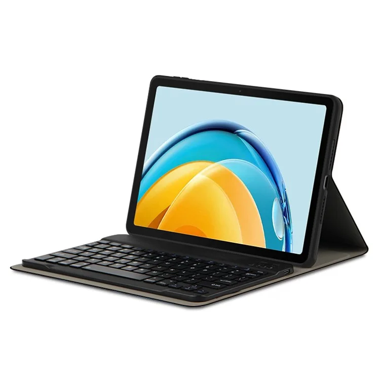Für Huawei MatePad SE 10,4-Zoll-Lederstativ-Tablet-Hülle mit abnehmbarer magnetischer kabellose Tastatur (ohne Touchpad) - Schwarz