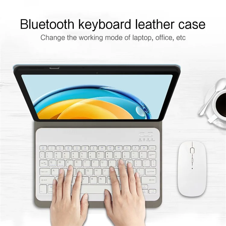 Für Huawei Matepad SE 10.4-zoll Abnehmbare Bluetooth-tastatur Tablet Hülle Schockdichte Lederständer Schutzabdeckung - Blau