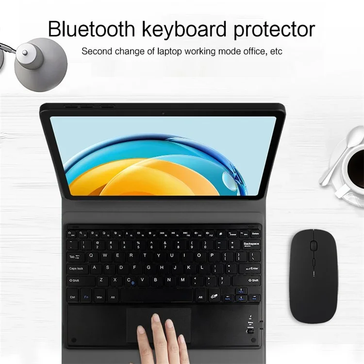 Jiuyu Für Huawei Matepad SE 10.4-zoll PU Leder Tablet Hülle Schutzschutz Mit Magnetischer Abnehmbarer Tastatur - Blau