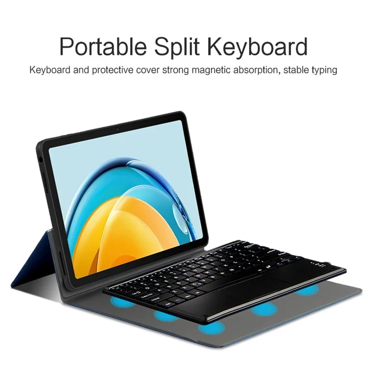 Jiuyu Für Huawei Matepad SE 10.4-zoll PU Leder Tablet Hülle Schutzschutz Mit Magnetischer Abnehmbarer Tastatur - Blau