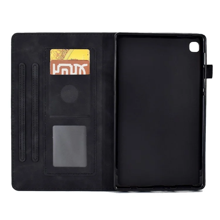 Para Samsung Galaxy Tab S6 Lite (2024) / S6 Lite (2022) / S6 Lite (2020) P610 Funda de Tableta de Cuero con Patrón de Torre de Bicicleta y Mariposa - Negro