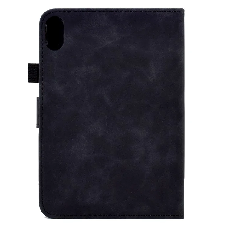 For iPad (2025) / 10.9 (2022) Microfiber Leather + TPU Tablet Cover Tower Pattern Imprinted Foldable Stand Card Holder Protective Tablet Case - Black