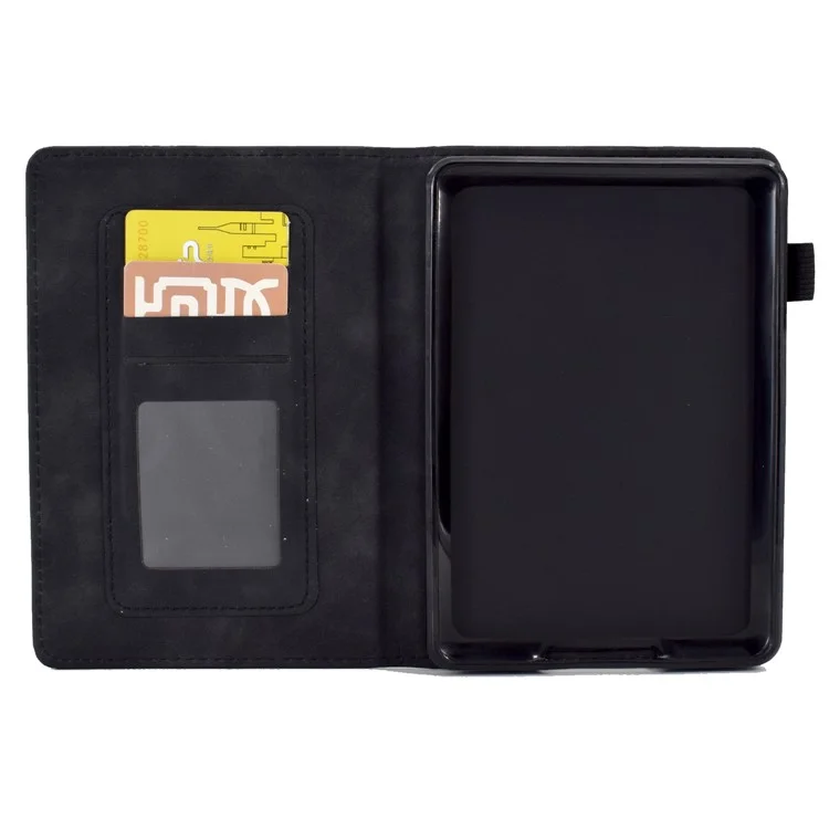 Für Amazon Kindle Paperwhite 5 (2021) Tower Bike Butterfly Muster Geprägtes E-reader-gehäuse Mikrofaser-lederkartenhalter Hülle Hülle - Schwarz