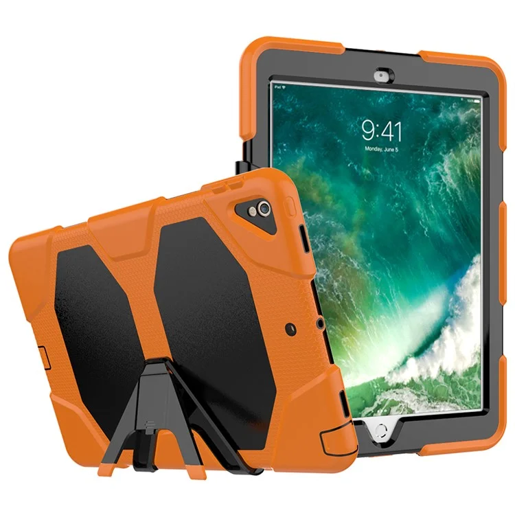 Per Ipad Air 10,5 Pollici (2019) / Ipad Pro da 10,5 Pollici (2017) Rugged Copertina di Cavalletto Per Shock da Tablet Protettivo PC + Copertina di Cavalletto in Silicone - Arancia