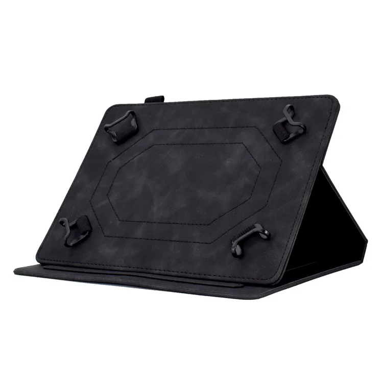 Microfiber Leather Case for Universal 7-inch Tablet, Tower Bike Butterfly Pattern Imprinted Shell Stand Smart Card Holder Protective Tablet Cover - Black
