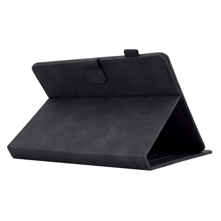 Microfiber Leather Case for Universal 7-inch Tablet, Tower Bike Butterfly Pattern Imprinted Shell Stand Smart Card Holder Protective Tablet Cover - Black