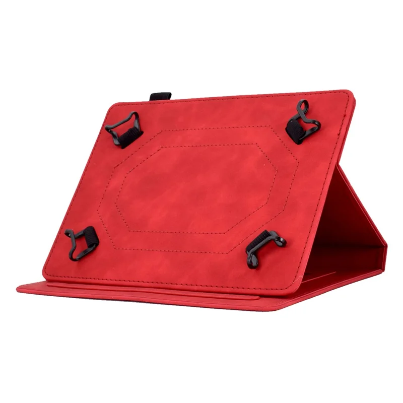 Microfiber Leather Case for Universal 7-inch Tablet, Tower Bike Butterfly Pattern Imprinted Shell Stand Smart Card Holder Protective Tablet Cover - Red