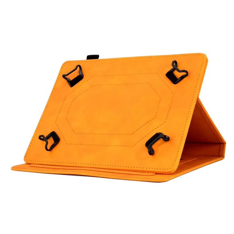 Microfiber Leather Case for Universal 7-inch Tablet, Tower Bike Butterfly Pattern Imprinted Shell Stand Smart Card Holder Protective Tablet Cover - Khaki