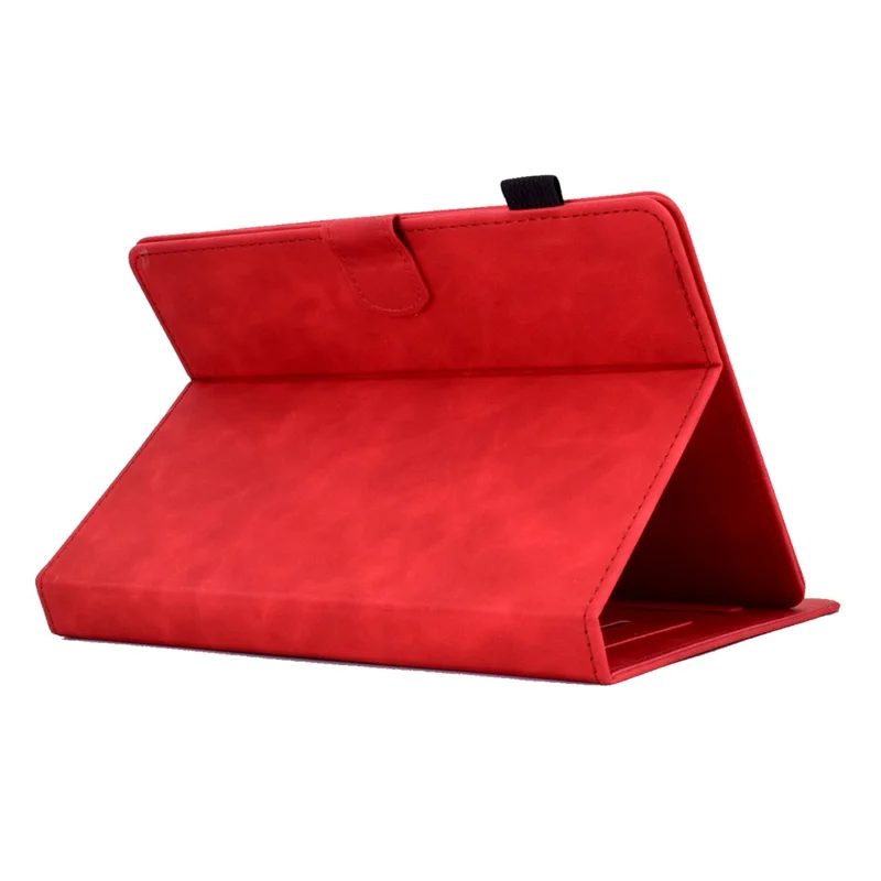 Tower Bike Butterfly Pattern Imprinted Cover for 8-inch Tablet, Microfiber Leather Stand Smart Protective Tablet Case with Card Holder - Red