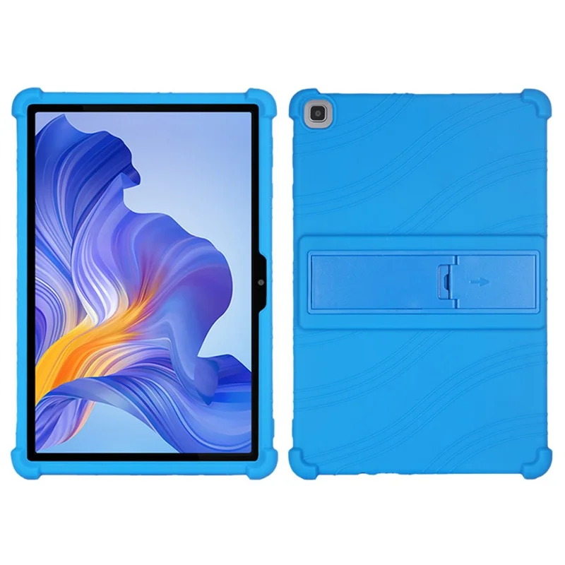 For Honor Pad X8 Soft Silicone Tablet Case PC Kickstand Drop Protection Tablet Cover - Bleu foncé