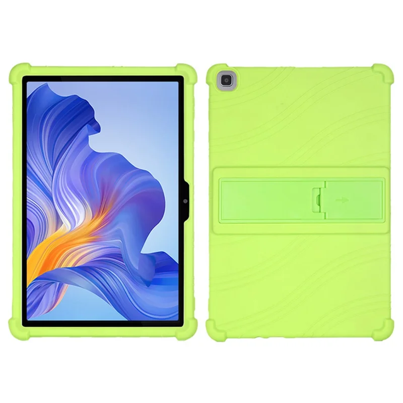 For Honor Pad X8 Soft Silicone Tablet Case PC Kickstand Drop Protection Tablet Cover - Green