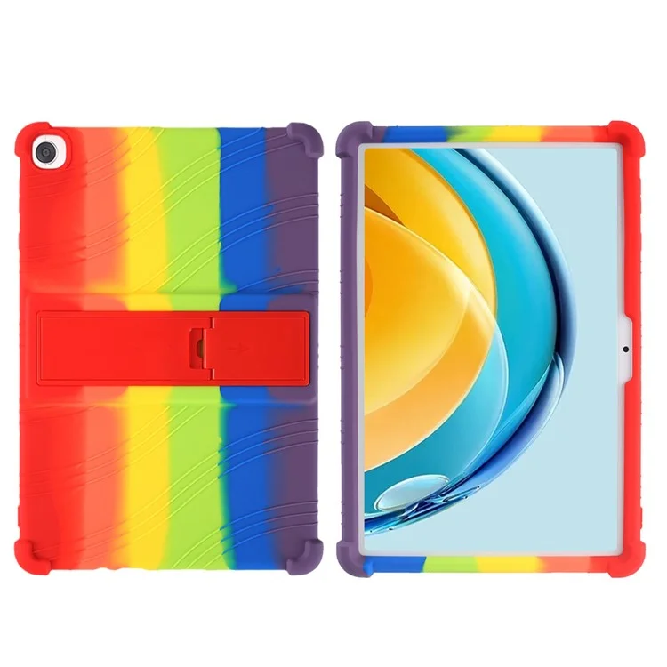 Per Huawei MatePad SE 10.4-inch Custodia Tablet in Silicone Morbido PC con Supporto a Cavalletto Assorbente gli Urti - Arcobaleno