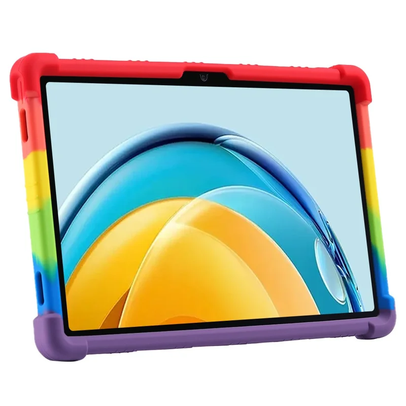 For Huawei MatePad SE 10.4-inch Soft Silicone Tablet Case PC Kickstand Shock-absorbing Tablet Cover - Green