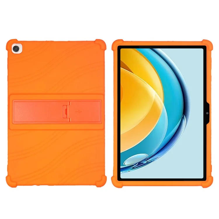 Para Huawei MatePad SE 10.4 polegadas Soft Silicone Tablet Case PC Kickstand Shock-absorbing Tablet Cover - Laranja