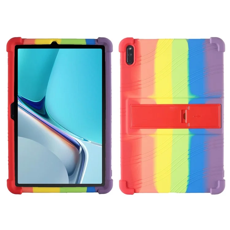 Cover protettiva per Huawei MatePad 11 (2021), custodia per tablet in silicone morbido con supporto integrato anti-caduta - Arcobaleno