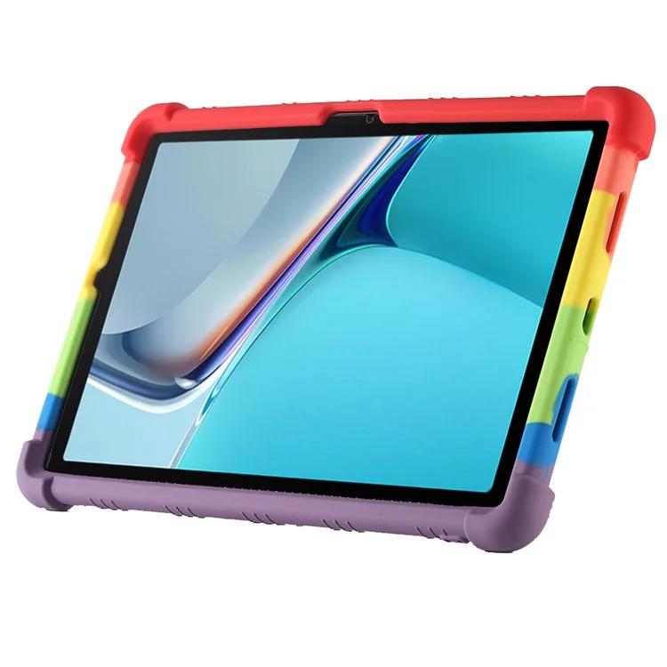 Cover protettiva per Huawei MatePad 11 (2021), custodia per tablet in silicone morbido con supporto integrato anti-caduta - Arcobaleno