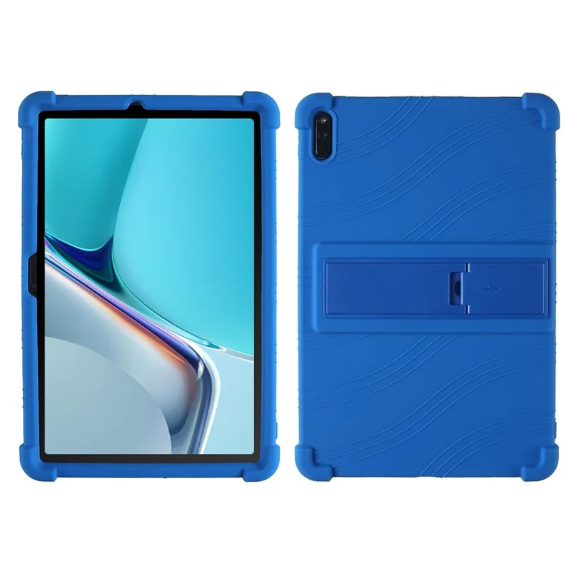 Protective Cover for Huawei MatePad 11 (2021), PC Kickstand Anti-fall Soft Silicone Tablet Case - Dark Blue