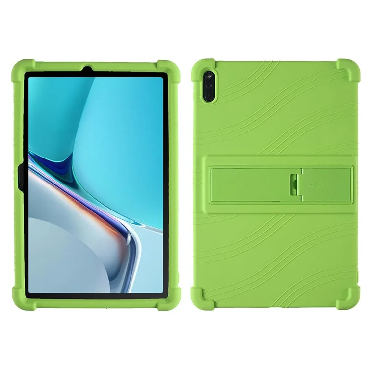 Funda protectora para Huawei MatePad 11 (2021), Soporte plegable antirraídas de PC, Funda de tableta de silicona suave - Verde