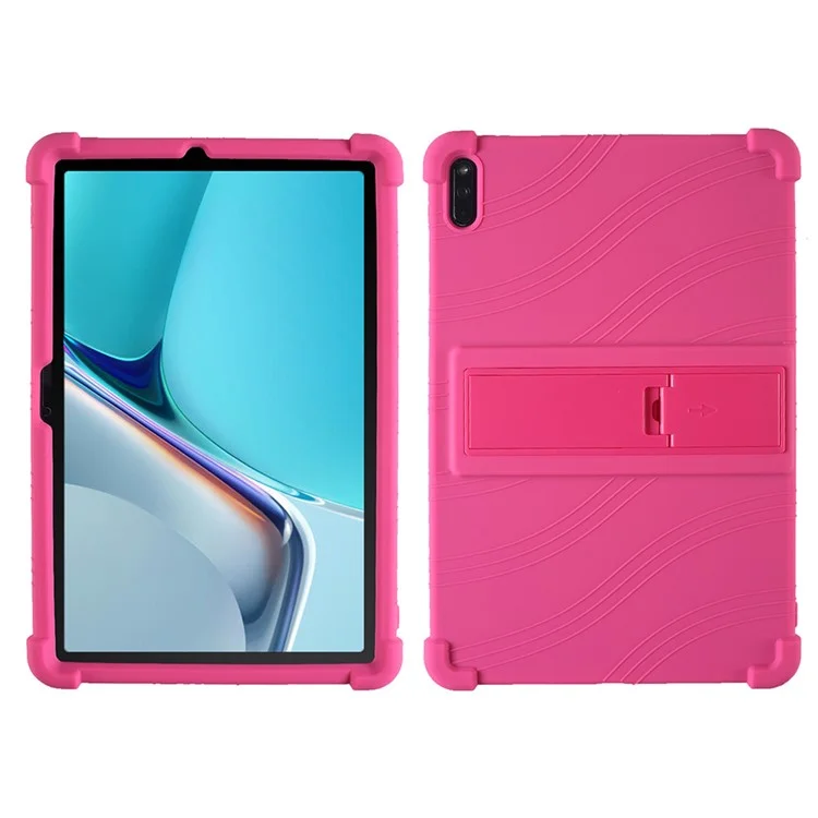 Schutzhülle für Huawei MatePad 11 (2021), PC-Ständer Anti-Sturz Weiche Silikon-Tablet-Hülle - Rose