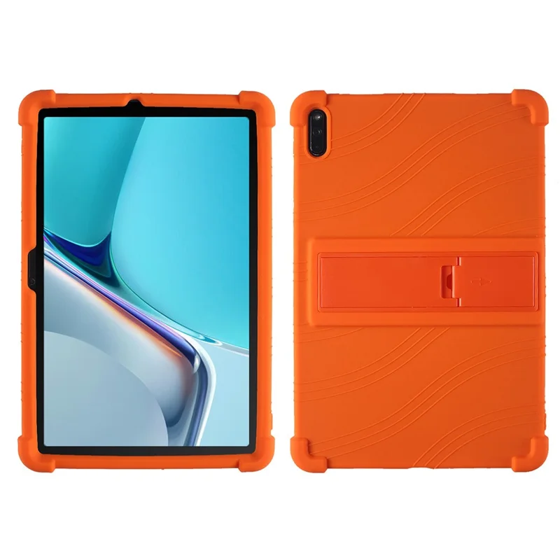Protective Cover for Huawei MatePad 11 (2021), PC Kickstand Anti-fall Soft Silicone Tablet Case - Orange