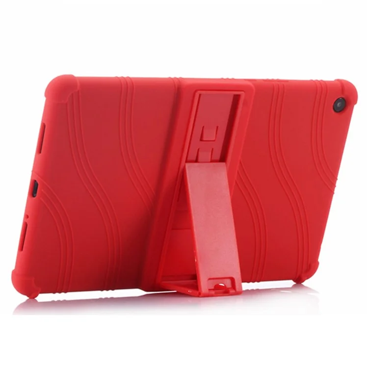 For Xiaomi Mi Pad 4 Plus Soft Silicone Tablet Case PC Kickstand Bump Proof Tablet Cover - Purple