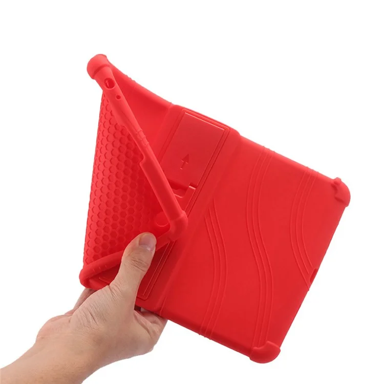 For Xiaomi Mi Pad 4 Plus Soft Silicone Tablet Case PC Kickstand Bump Proof Tablet Cover - Purple
