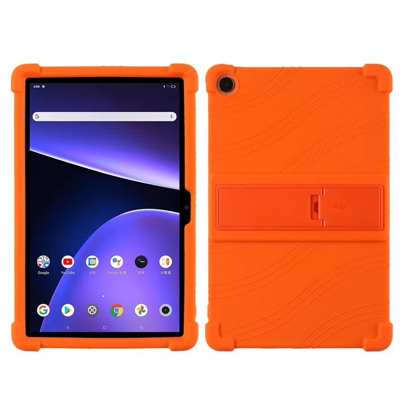 Protective Cover for Realme Pad 10.4-inch, PC Kickstand Scratch Resistant Soft Silicone Tablet Case - Orange