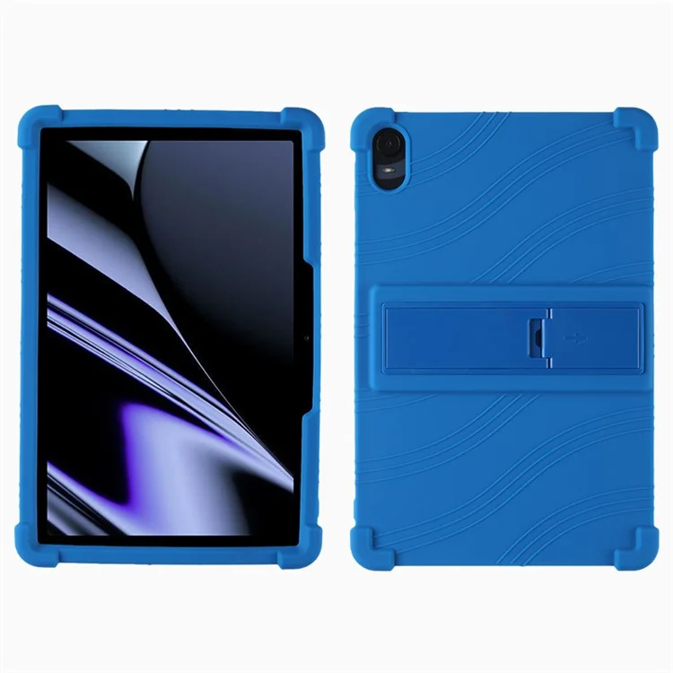 Étui de protection pour Oppo Pad 11 pouces, étui pour tablette en silicone souple absorbant les chocs avec support PC - Bleu foncé