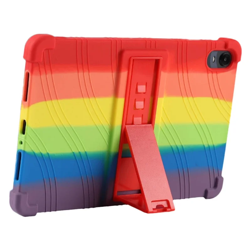 Protective Cover for Oppo Pad 11-inch, Shock-absorbing Soft Silicone Tablet Case with PC Kickstand - Red