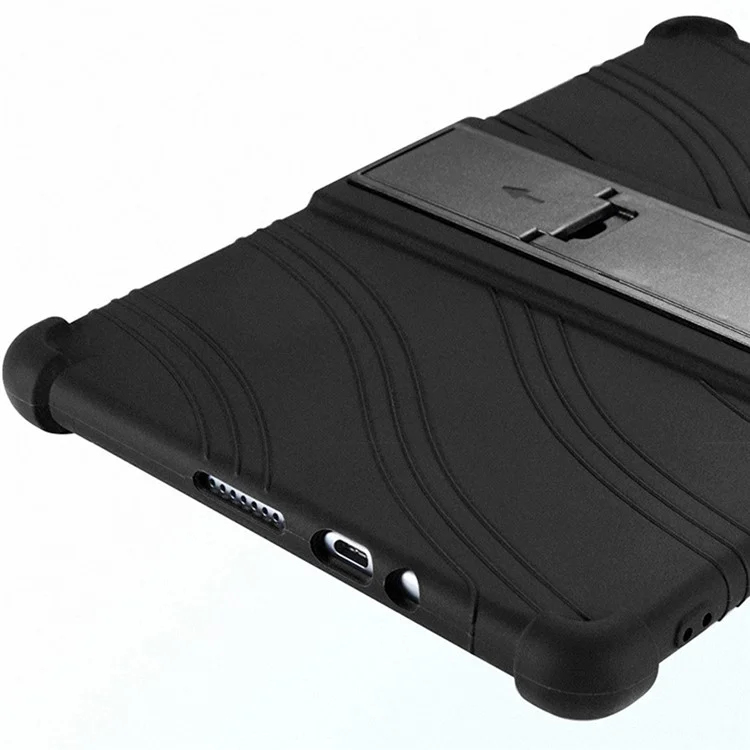 Soft Silicone Cover for Honor Pad 7 10.1-inch 2020, Tablet Protective Case with PC Kickstand Design - Black