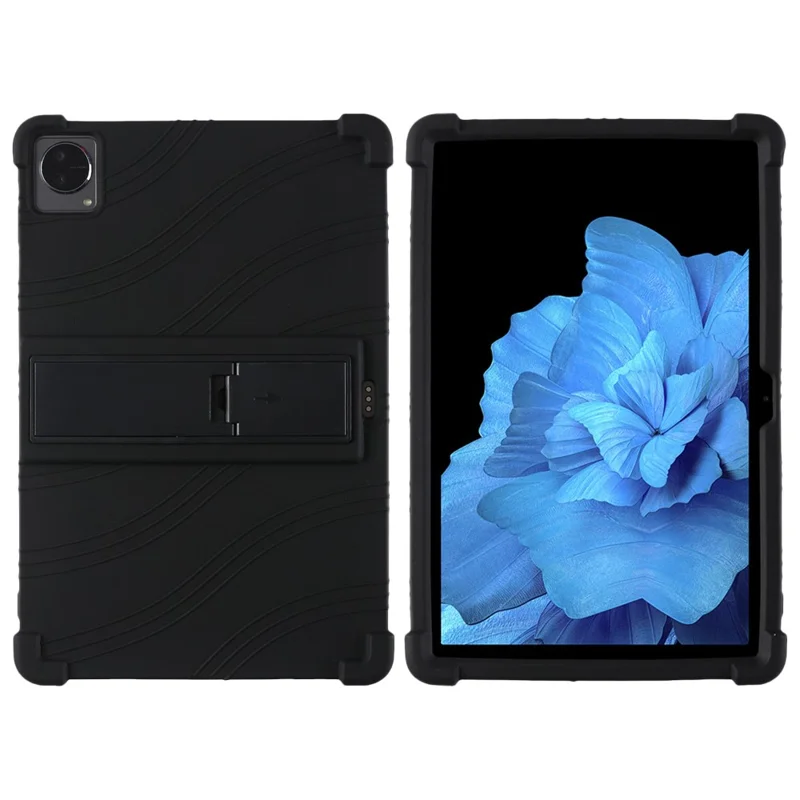 غطاء واقٍ لجهاز vivo Pad، غطاء لوحي من السيليكون اللين مقاوم للخدوش مع دعامة من مادة البولي كربونات - أسود