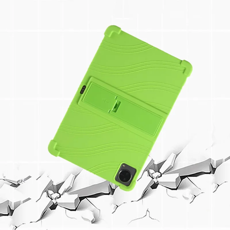 غطاء واقٍ لجهاز vivo Pad، غطاء لوحي من السيليكون اللين مقاوم للخدوش مع دعامة من مادة البولي كربونات - أسود