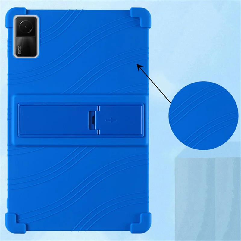 For Xiaomi Redmi Pad Protective Cover, Shock-absorbing Soft Silicone Tablet Case with PC Kickstand - Orange