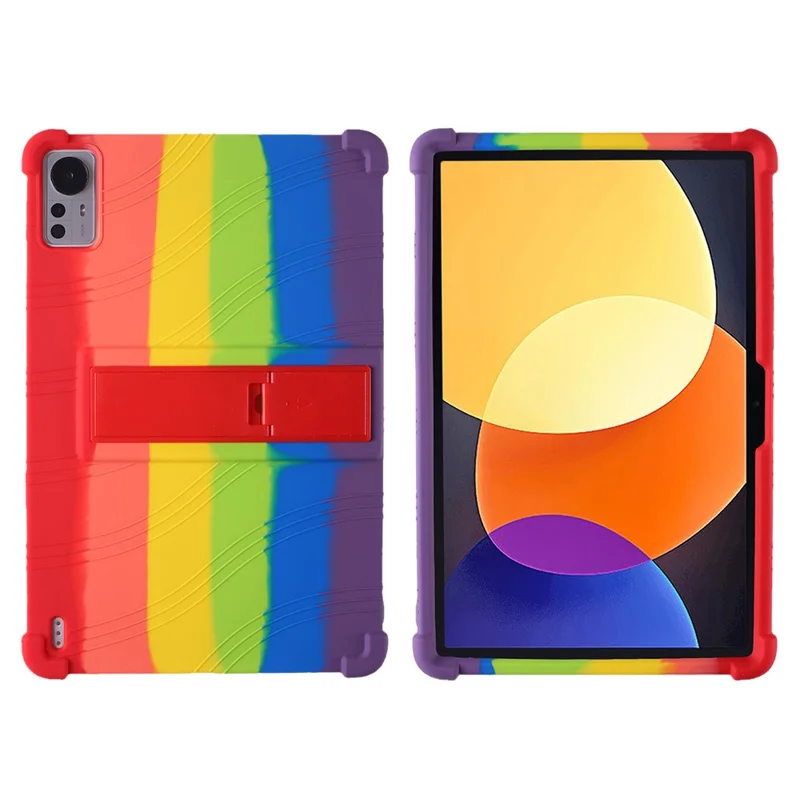 Para Xiaomi Pad 5 Pro 12.4 (2022) Capa Protetora, Capa de Tablet à Prova de Choque de Silicone com Base de PC - Arco-íris