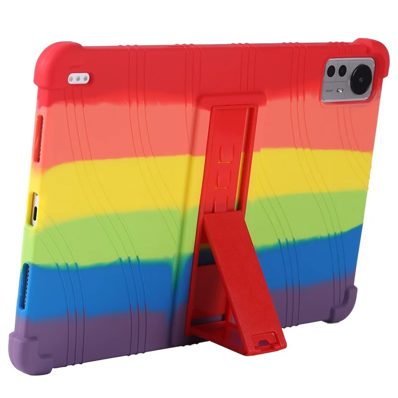 For Xiaomi Pad 5 Pro 12.4 (2022) Protective Cover, Shockproof Silicone Tablet Case with PC Kickstand - Rose