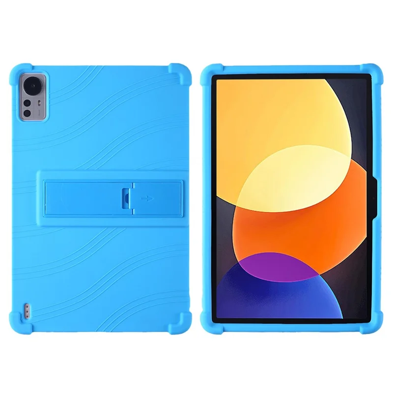 For Xiaomi Pad 5 Pro 12.4 (2022) Protective Cover, Shockproof Silicone Tablet Case with PC Kickstand - Sky Blue