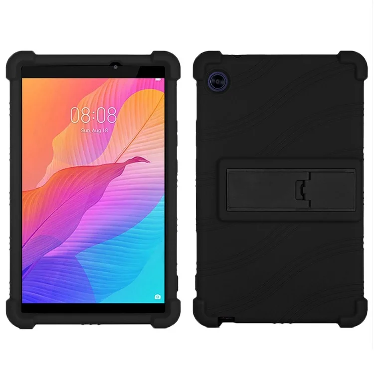 Protective Cover for Huawei MatePad T8 8-inch 2020 (KOB2-L09 / W09), Soft Silicone Tablet Case with PC Kickstand - Black